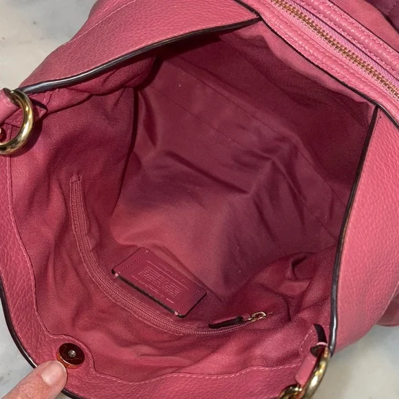 Coach Bag Purse Handbag Leather Large Lexy Pink Pebbled Shoulder Bag Pocketbook - Picture 16 of 17